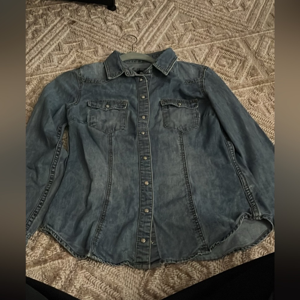 H&M Blue Denim Button-Down Shirt